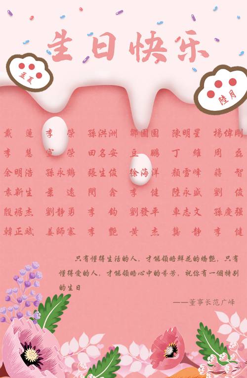 【生日祝?！抗ё?月生日的員工生日快樂(lè)！